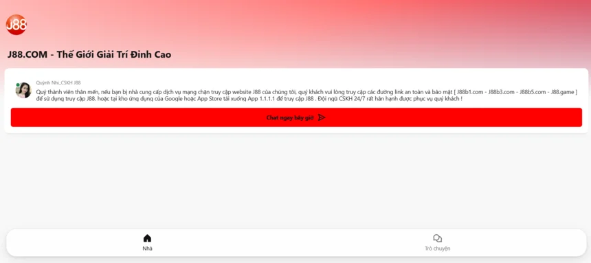 Liên hệ chăm sóc khách hàng để được hỗ trợ khi bị chặn người chơi J88